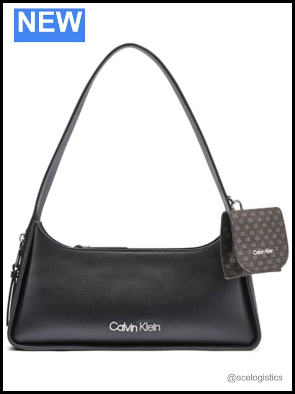 Vegan Leather Top Zip Shoulder Bag with Pockets